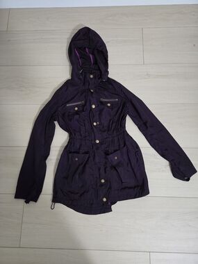 Women's Hooded Purple Packable Jacket